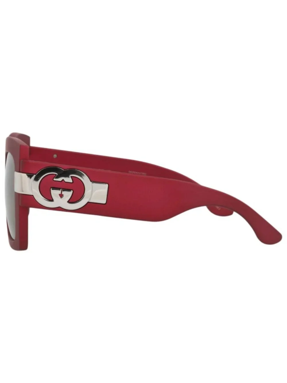 New Gucci Women's Sunglasses Square Rectangle Injection Frame Red Red Grey